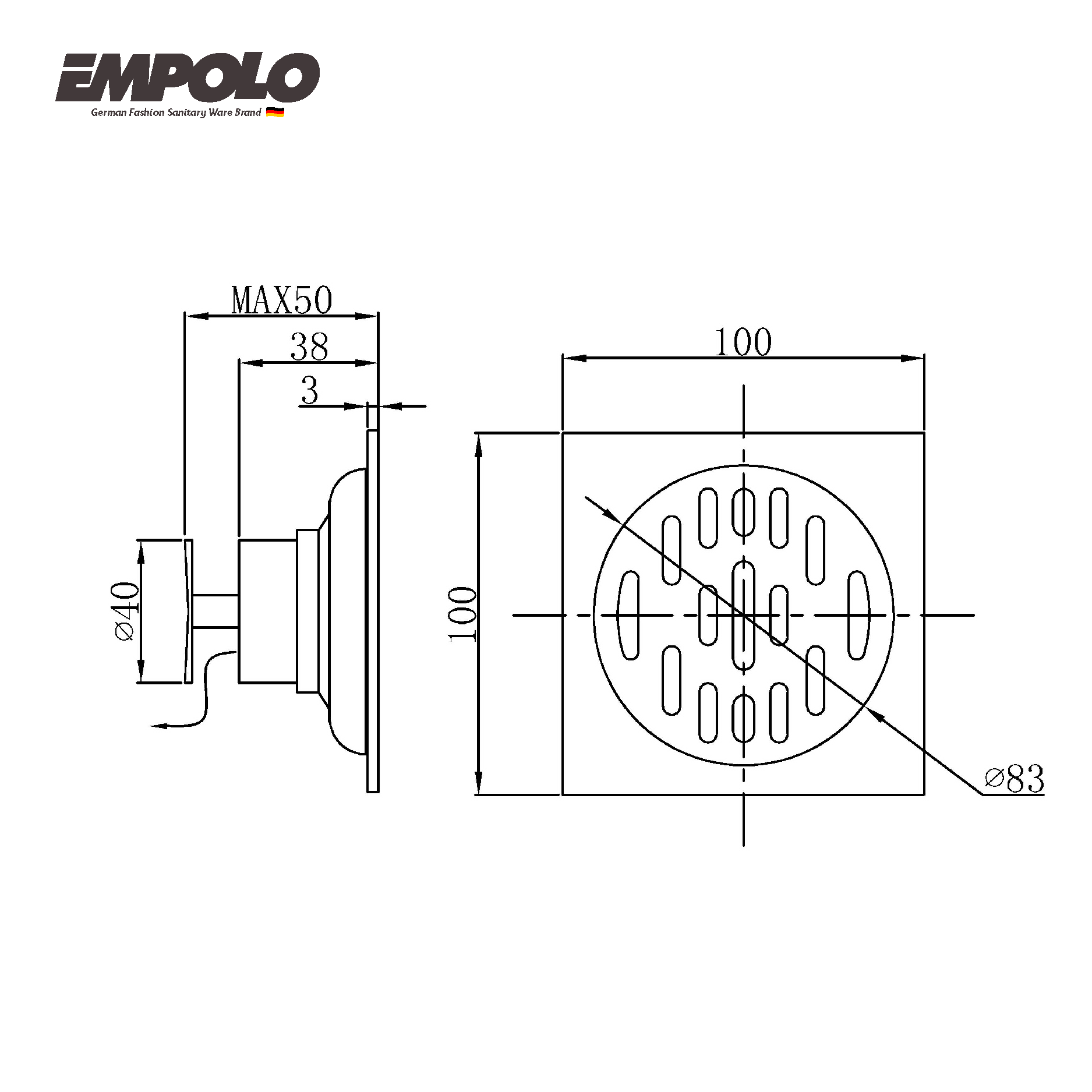 Floor drainer - SS - Chrome