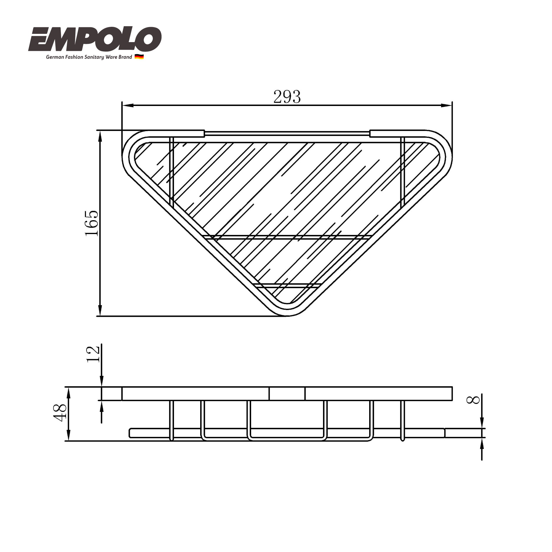 Corner glass basket - Brass & glass