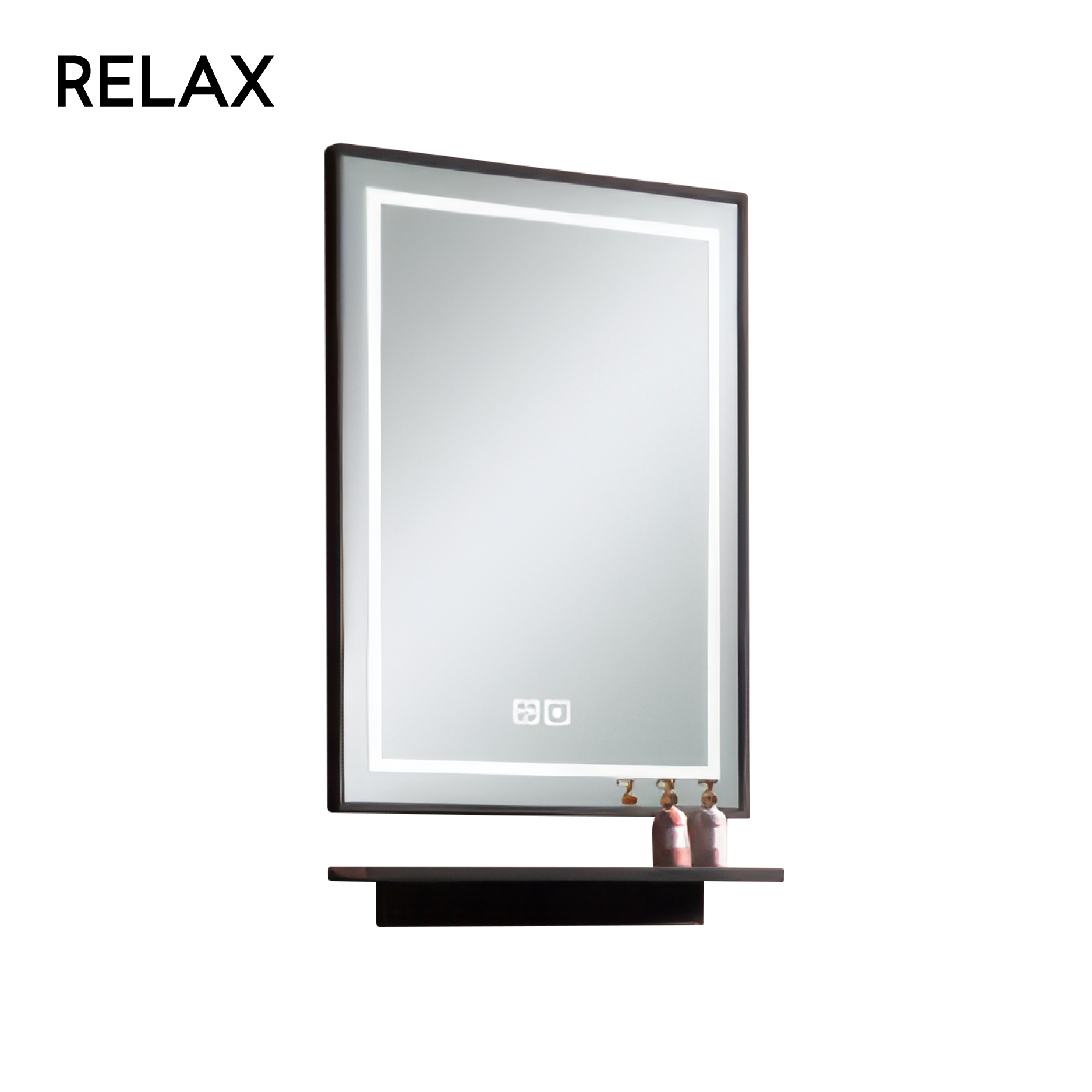 Ceramic and Wood Vanity Set - (cabinet, shelf & mirror)