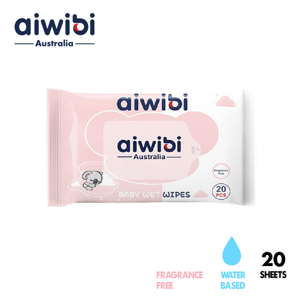 AIWIBI Water-based Wet Wipes (20pcs) - Fragrance free