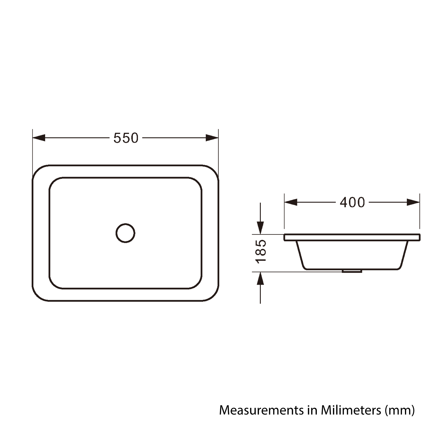 Semi recessed basin - Ceramic - Gloss white