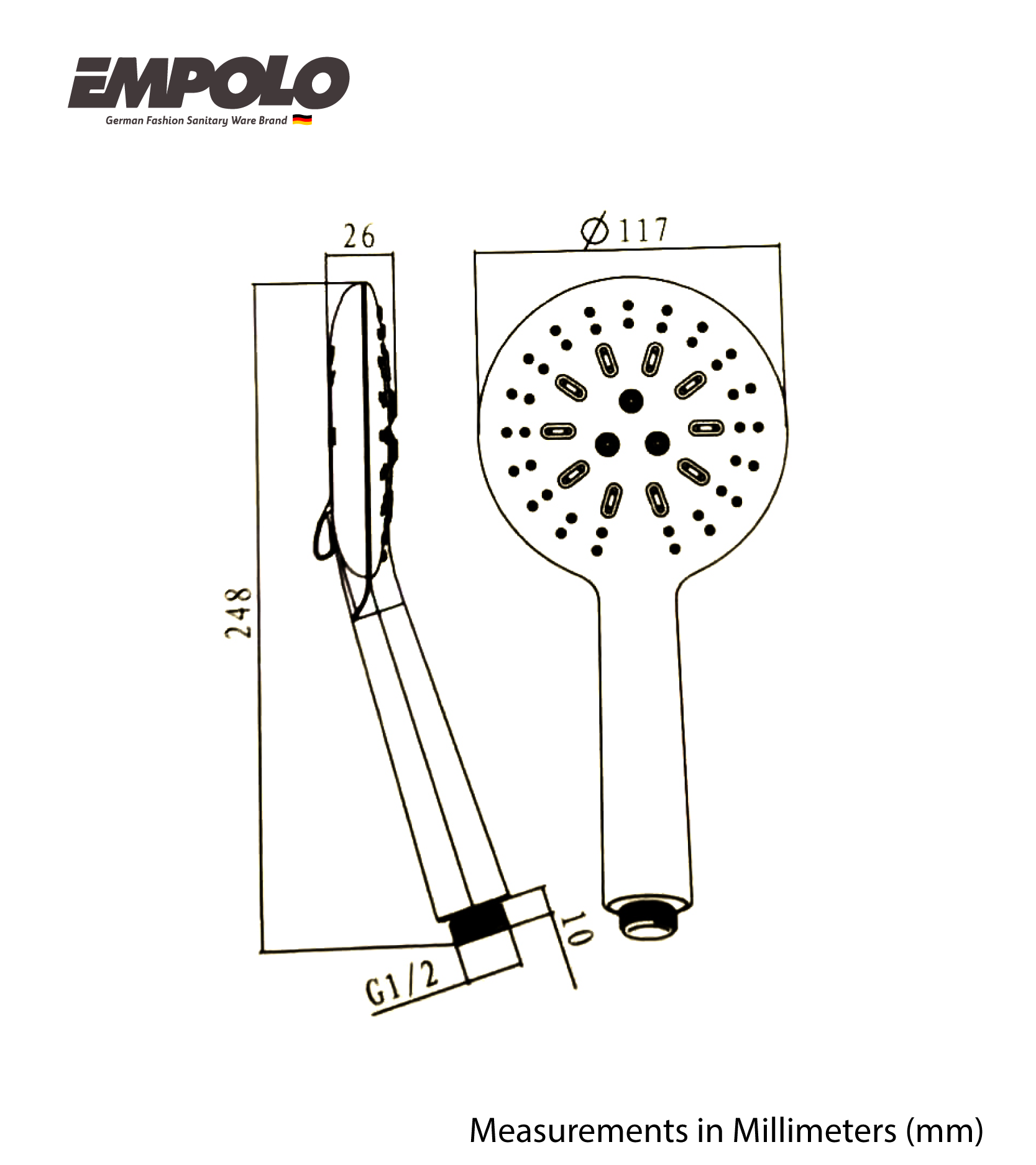 Hand Shower - ABS - Chrome