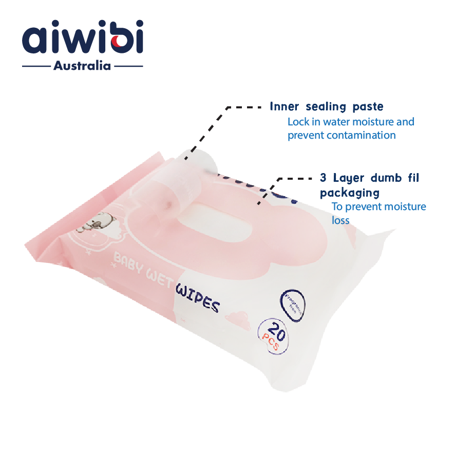 AIWIBI Water-based Wet Wipes (20pcs) - Tea Tree Oil