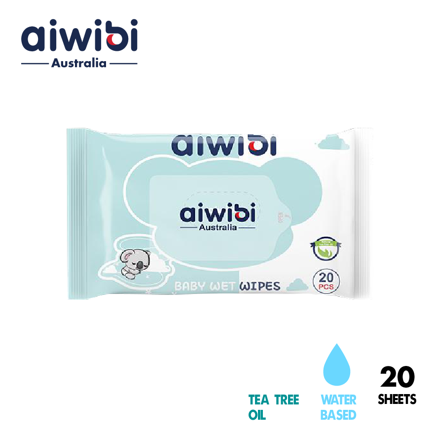 AIWIBI Water-based Wet Wipes (20pcs) - Tea Tree Oil