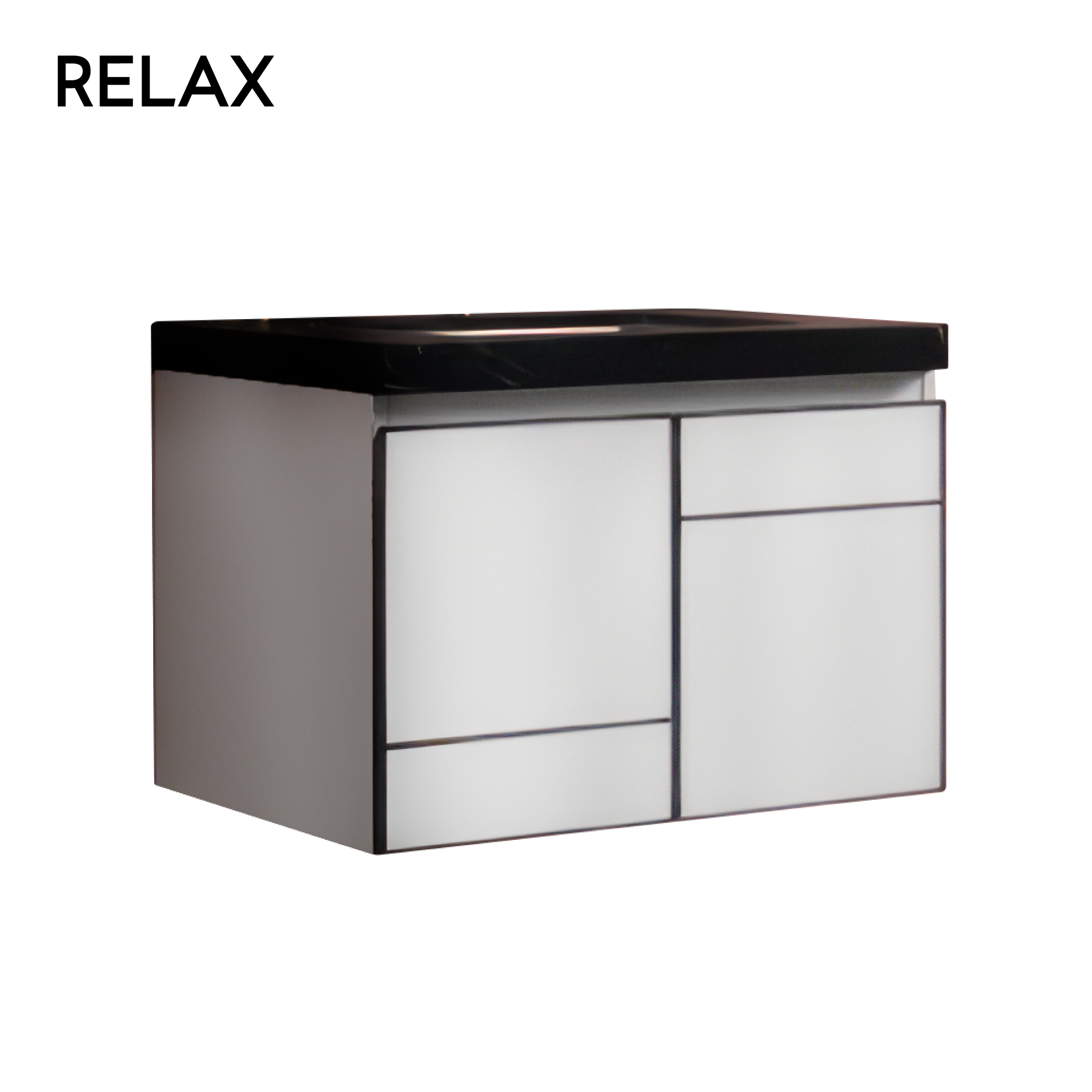 Ceramic and Wood Vanity Set - (cabinet, shelf & mirror)