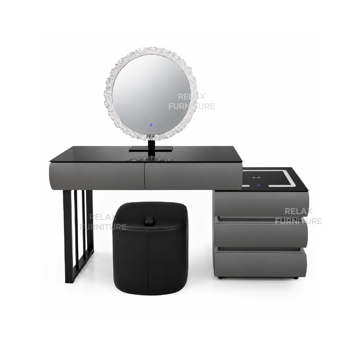 Dressing Table with LED & Wireless Phone Charging
