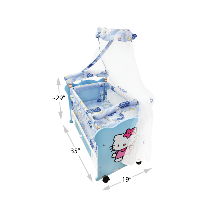 Baby crib with mosquito net