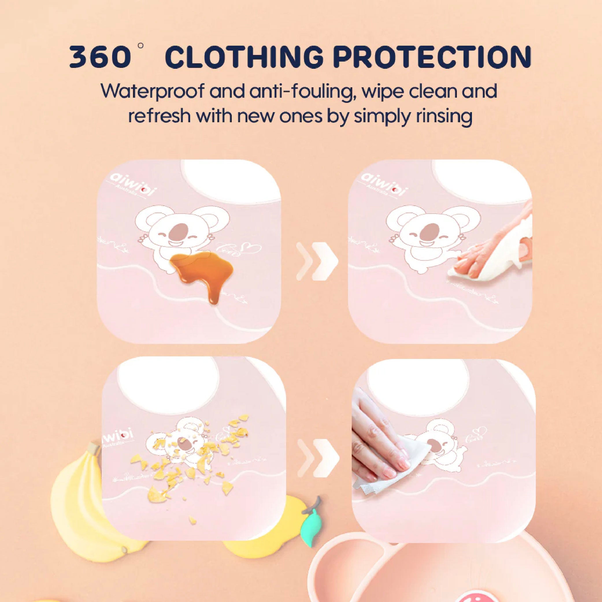 Aiwibi - 'Fold n Go' travel Bib with case