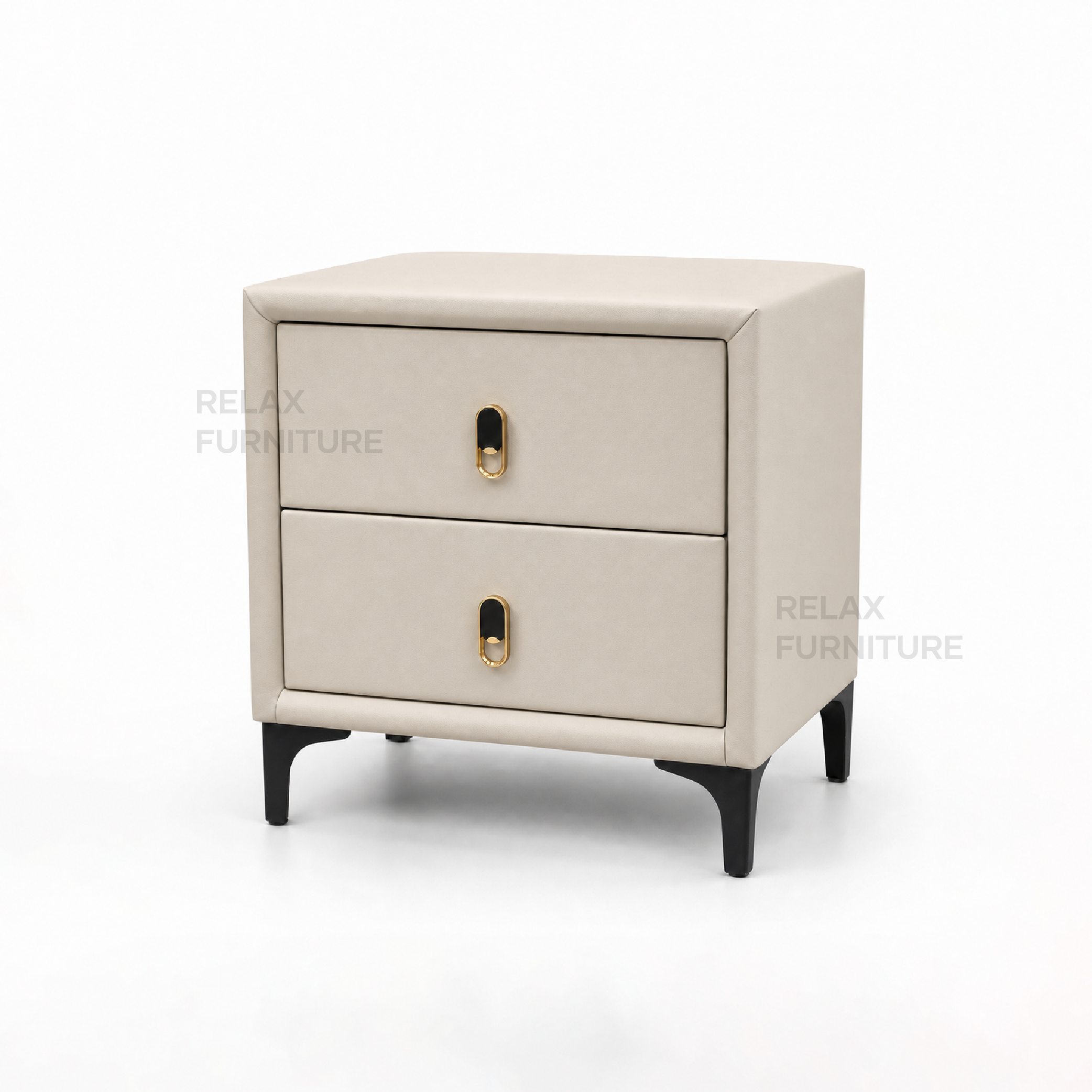 Leather Storage Bed with 2 Side Tables - Queen size