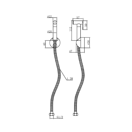 Bidet spray - with base