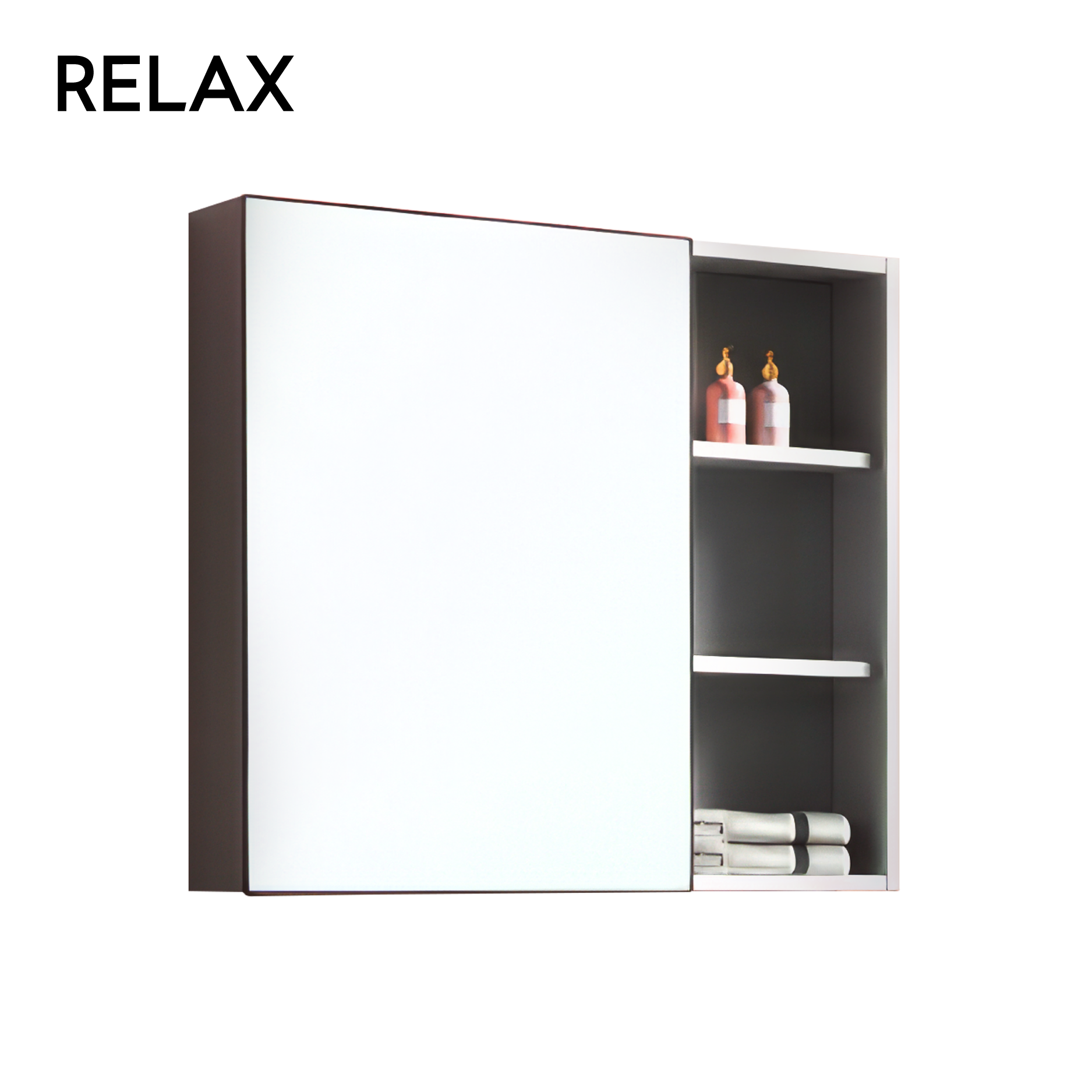 Ceramic and Wood Vanity Set - (cabinet, shelf & mirror)