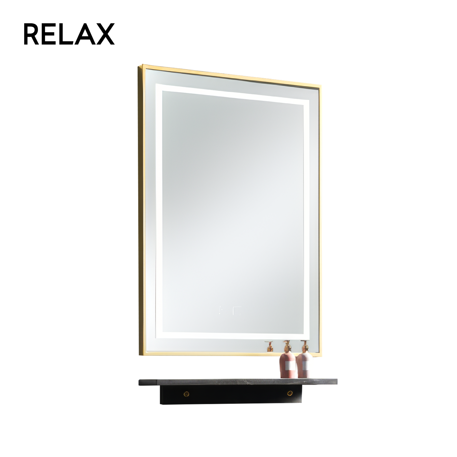 Ceramic and wood Vanity Set - (cabinet, shelf & mirror)