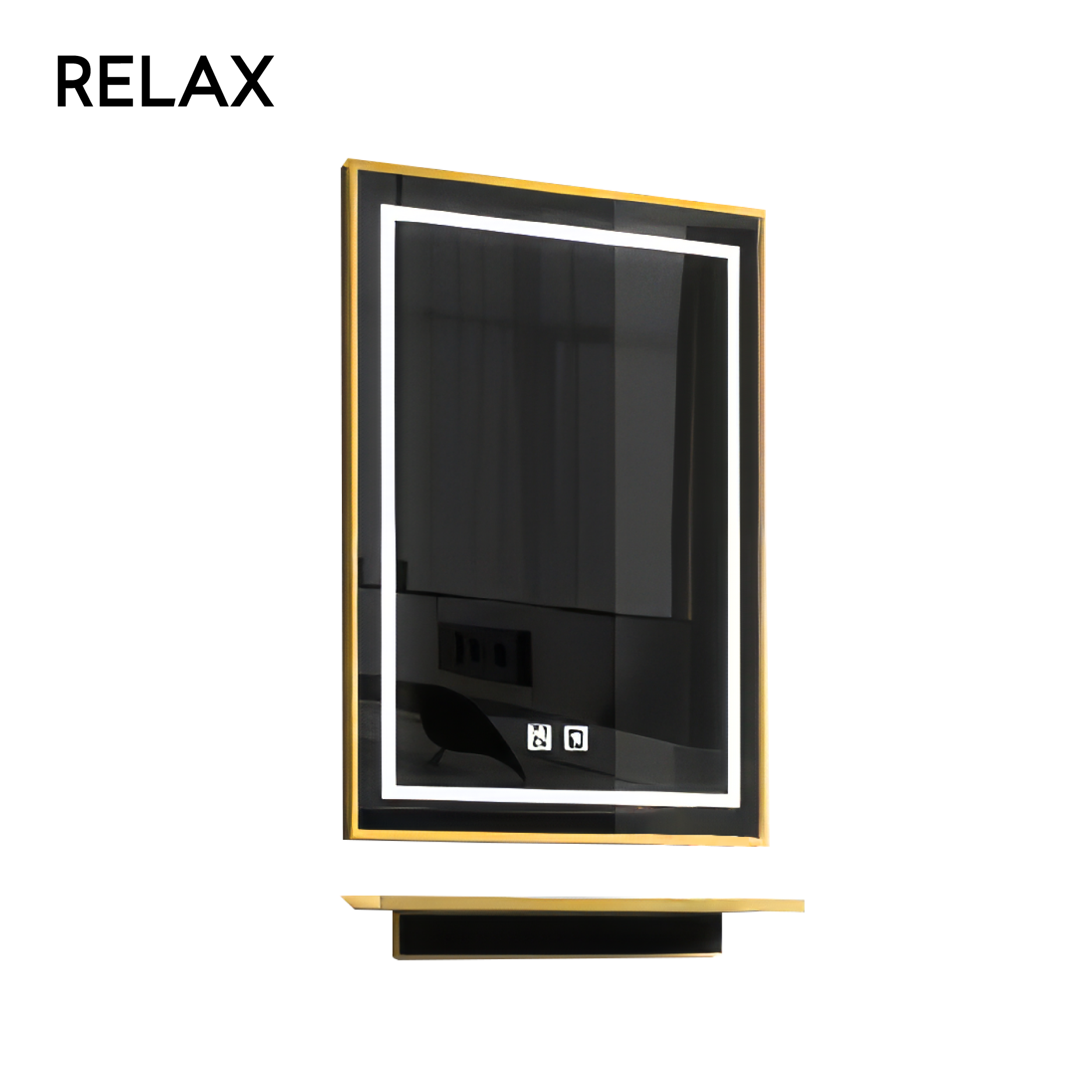 Ceramic and Wood Vanity Set - (cabinet, shelf & mirror)