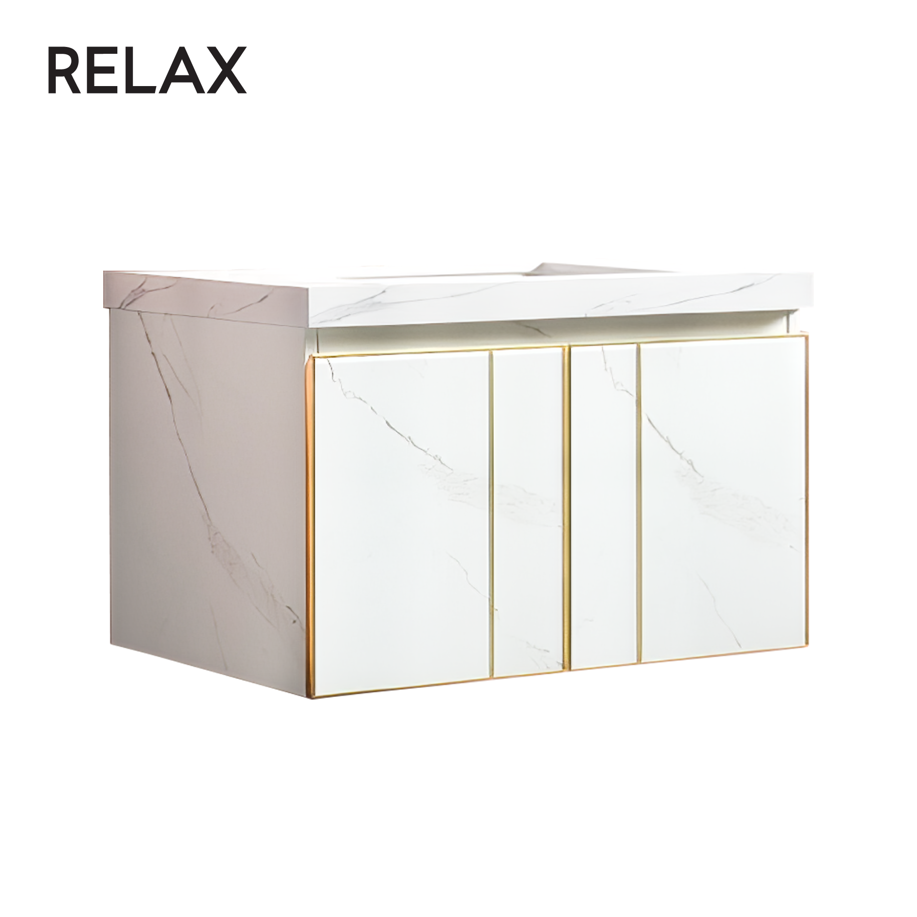 Ceramic and Wood Vanity Set - (cabinet, shelf & mirror)