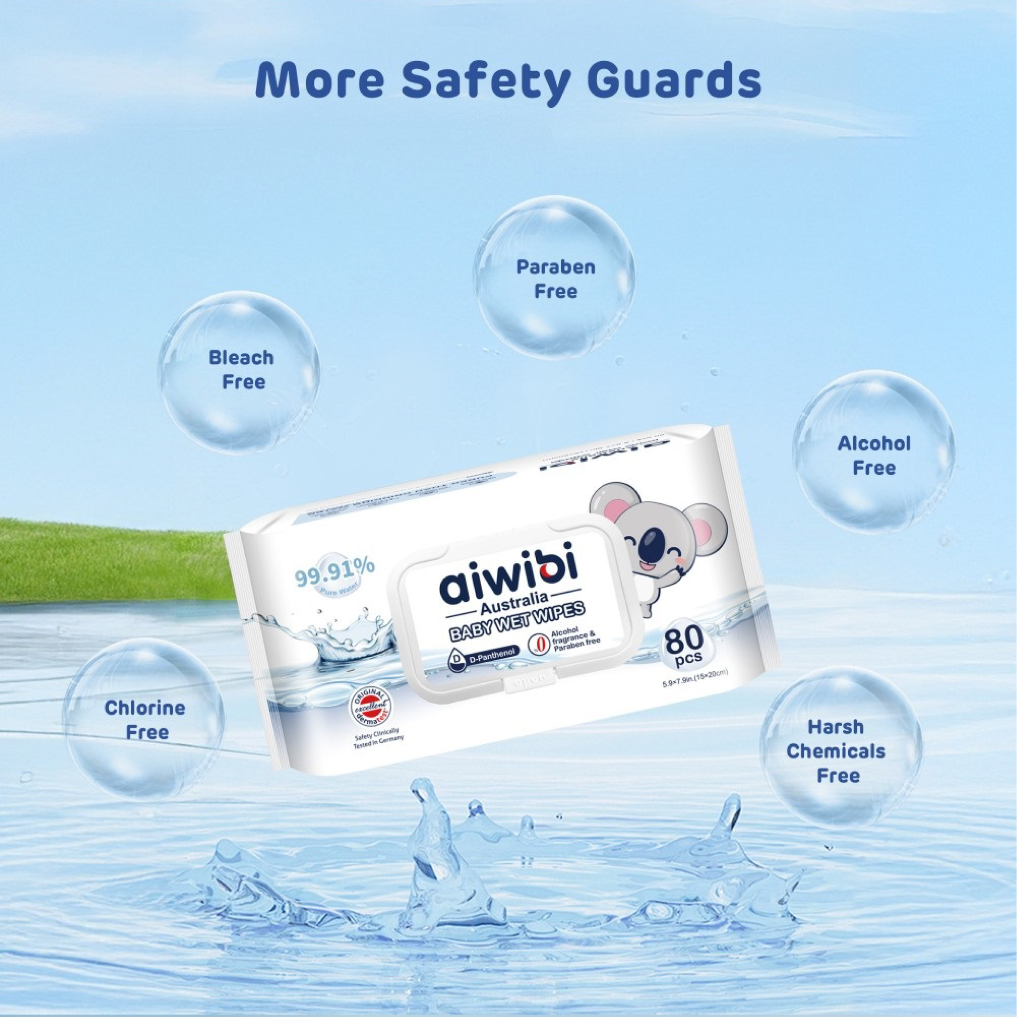 AIWIBI - 99.91% Pure Water - Wet Wipes (80pcs)