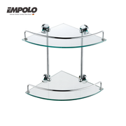 Double corner glass shelf - SS