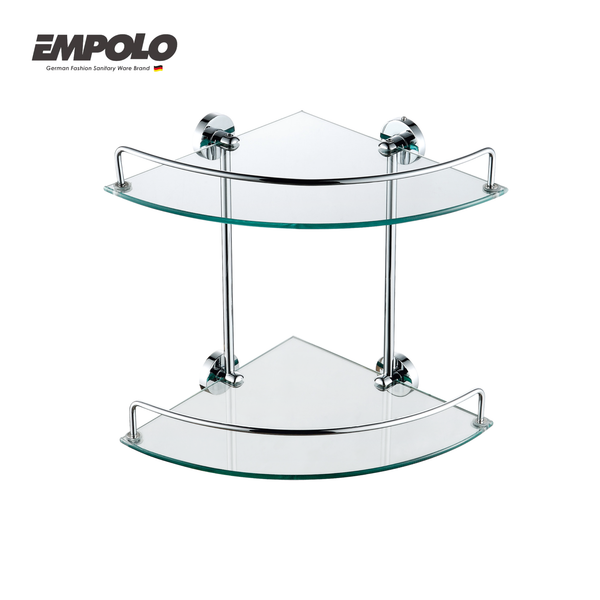 Double corner glass shelf - SS