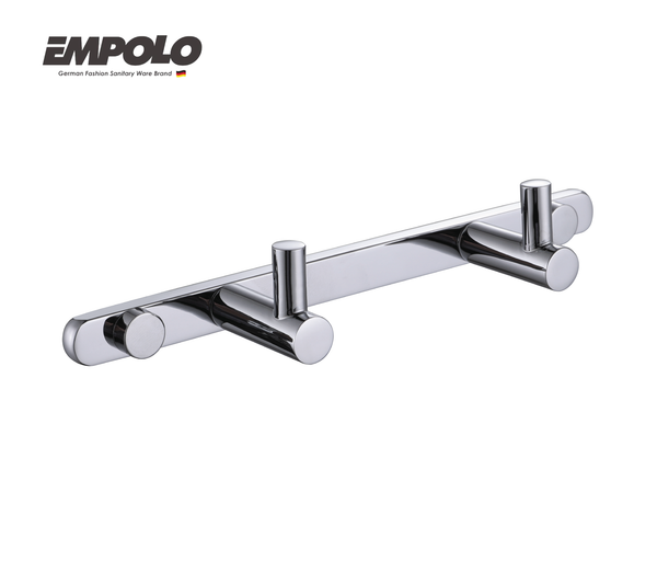 Hook strip with 2 hooks - brass