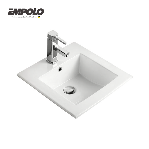 Semi recessed basin - Ceramic - Gloss white