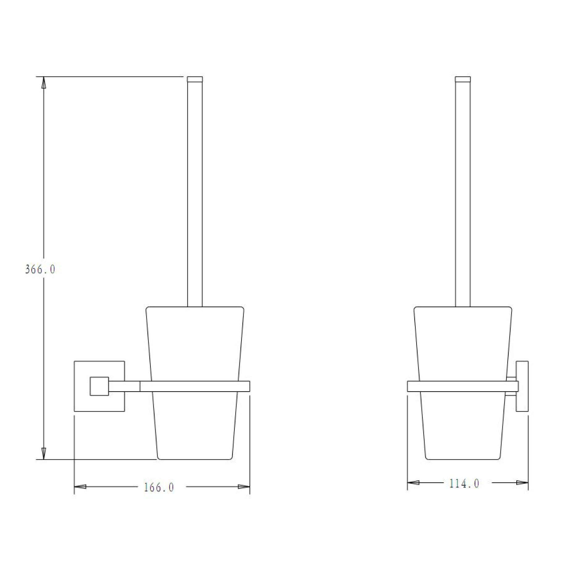 Toilet brush holder - Brass - Matte black
