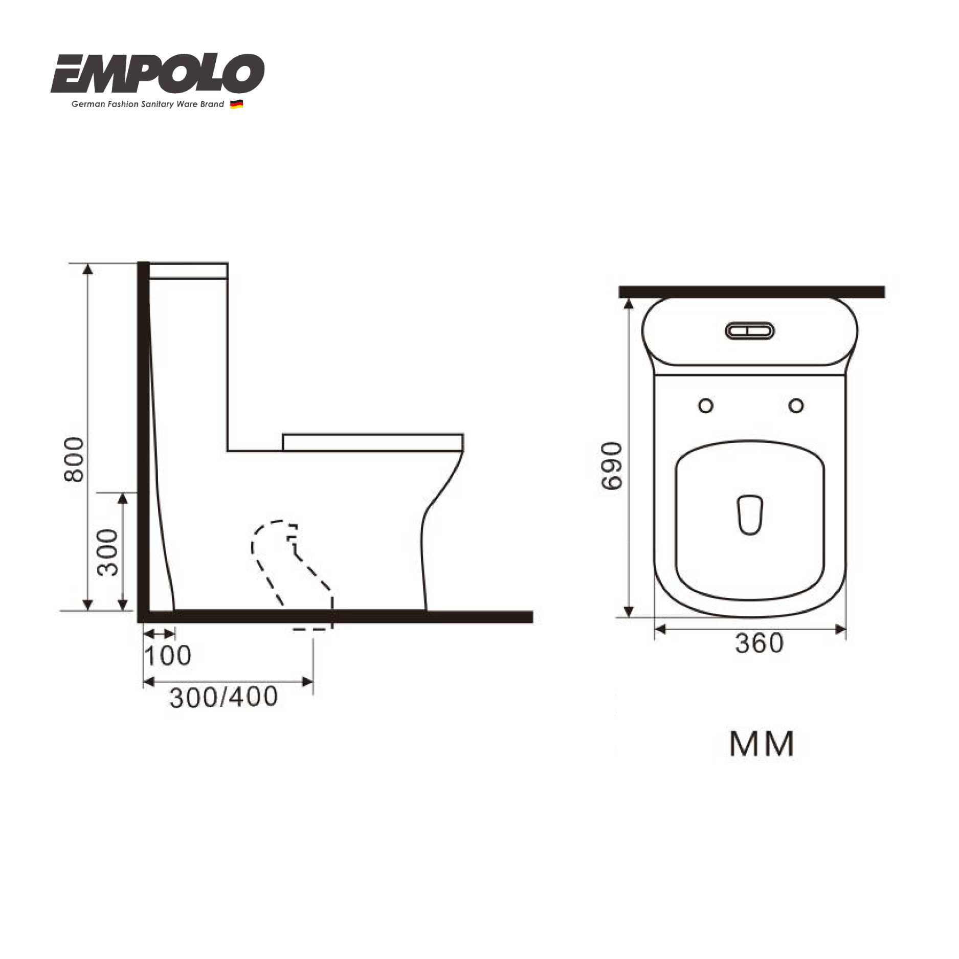 One piece toilet - Ceramic