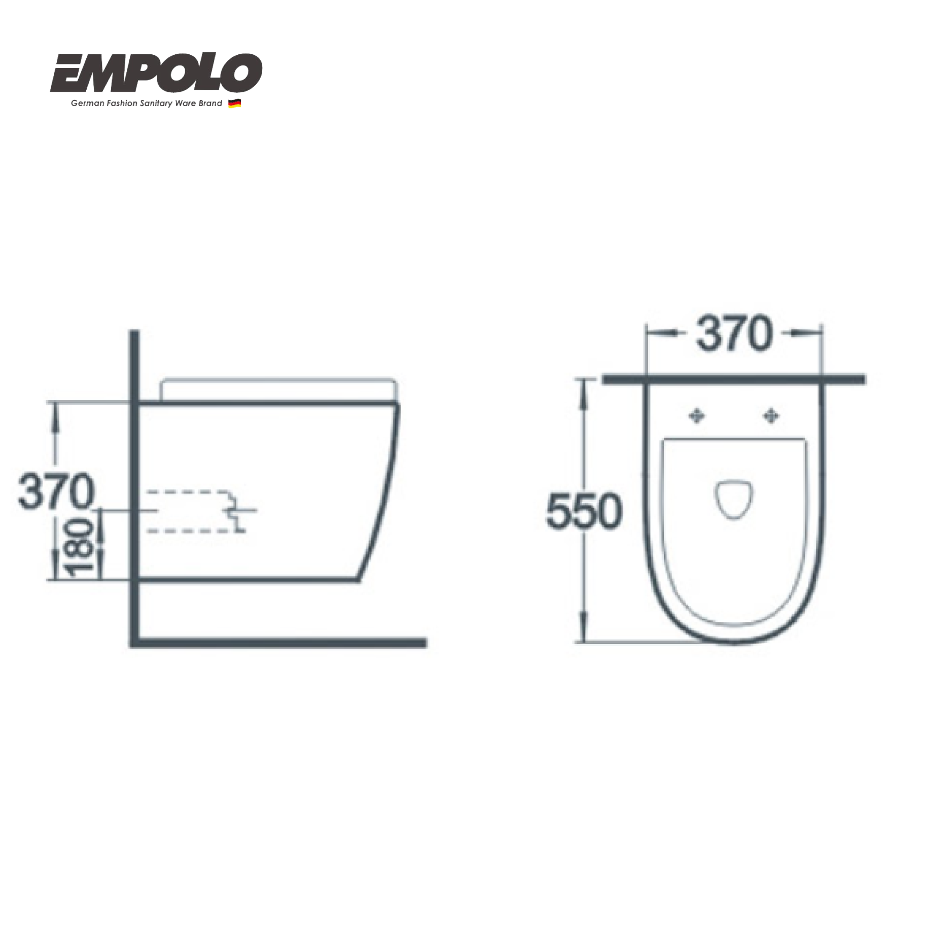 Wall hung toilet
