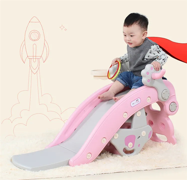 Convertible slide and rocker playset