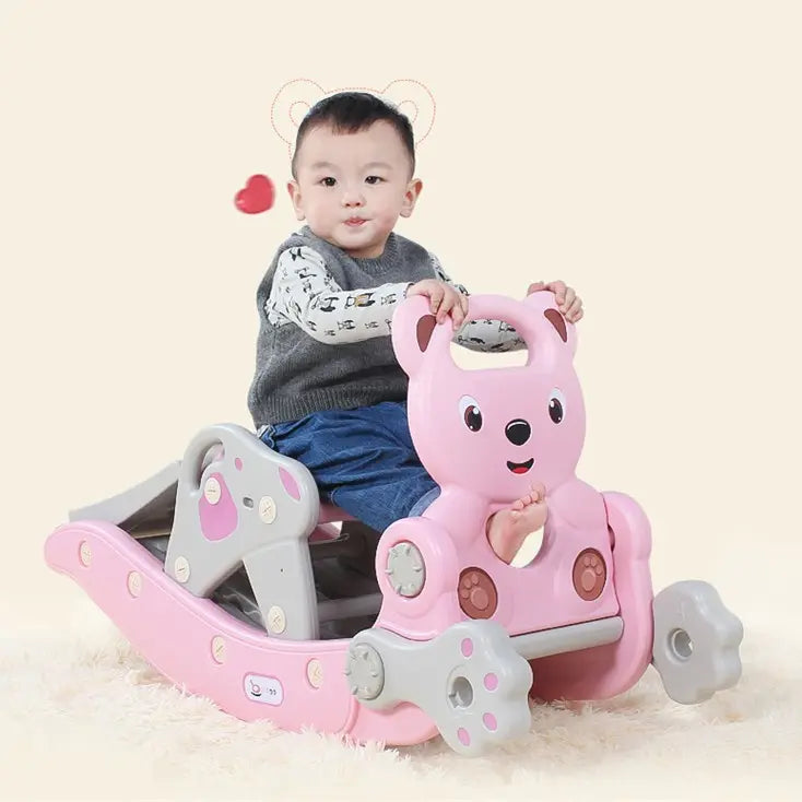 Convertible slide and rocker playset
