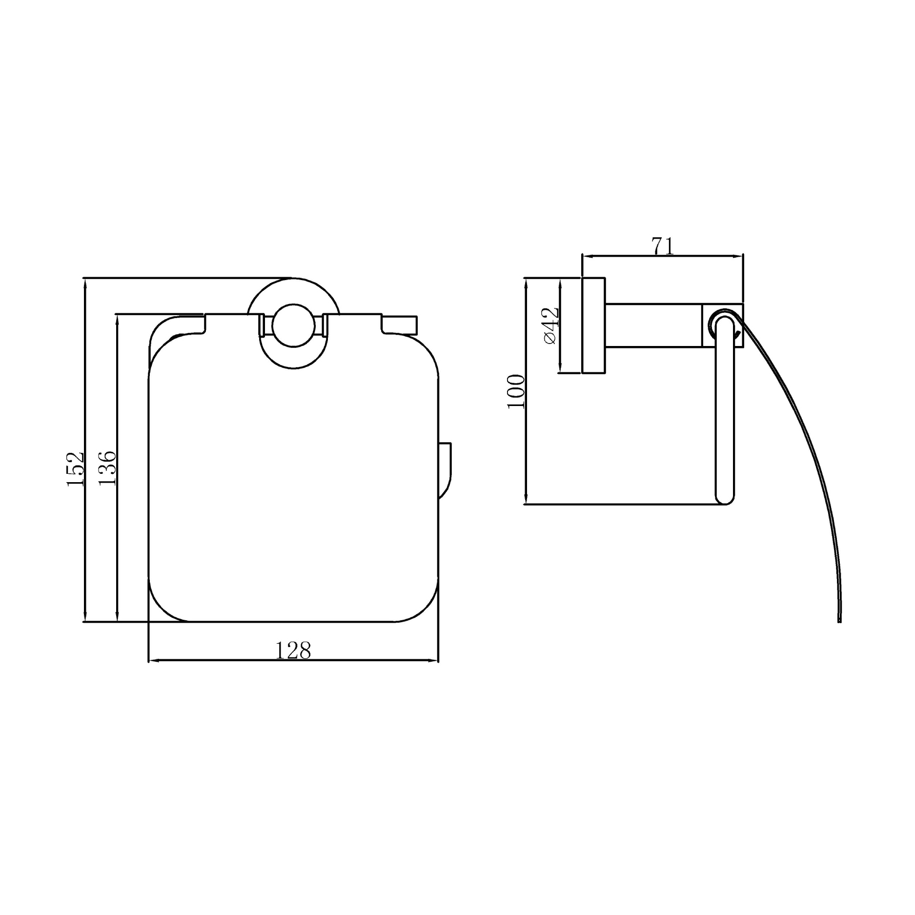Toilet paper holder - Brass