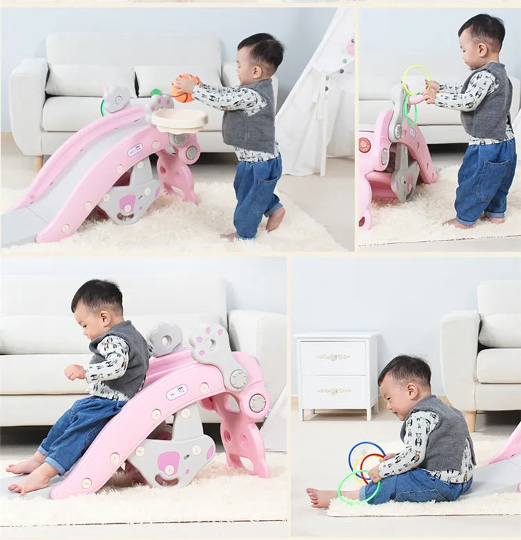 Convertible slide and rocker playset