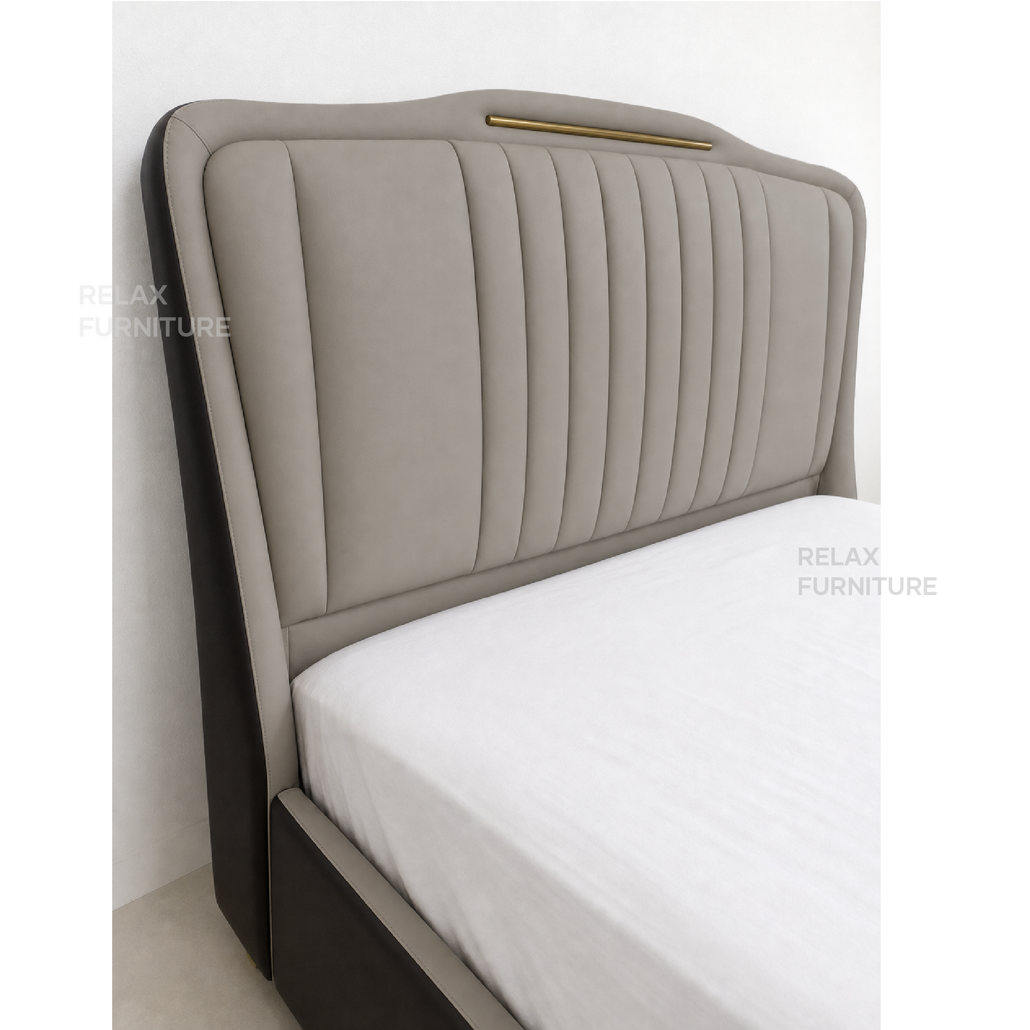Leather Storage Bed with 2 Side Tables - Queen size
