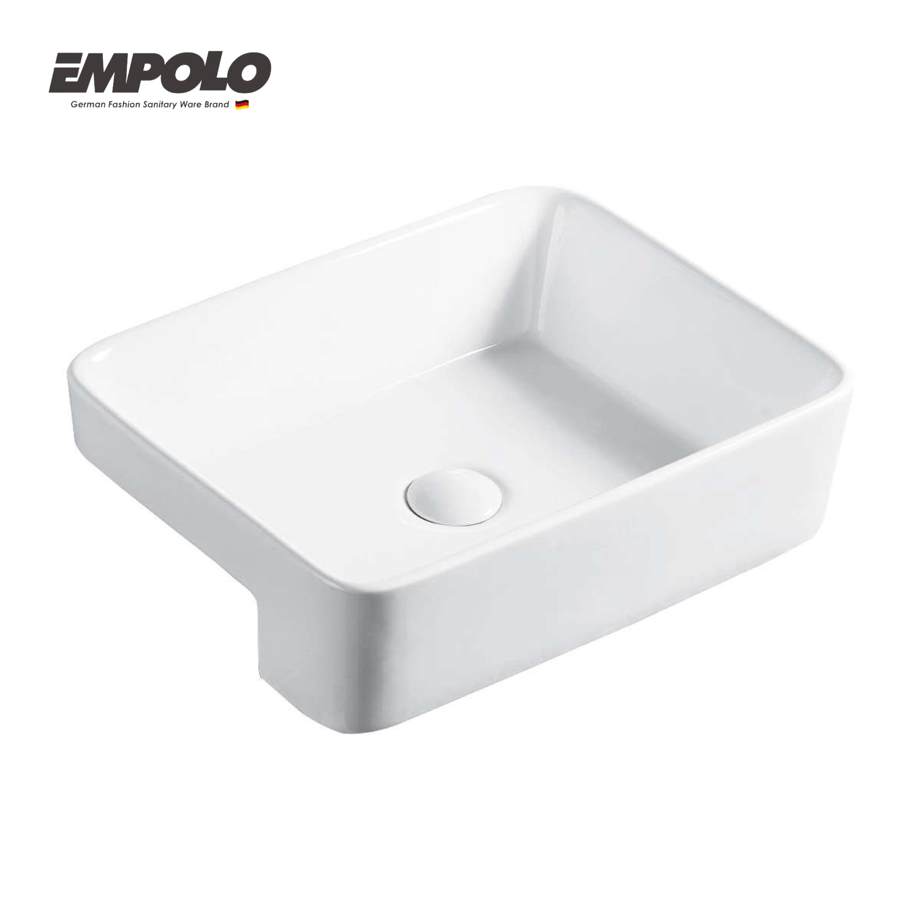 Semi recessed basin - Ceramic - Gloss white