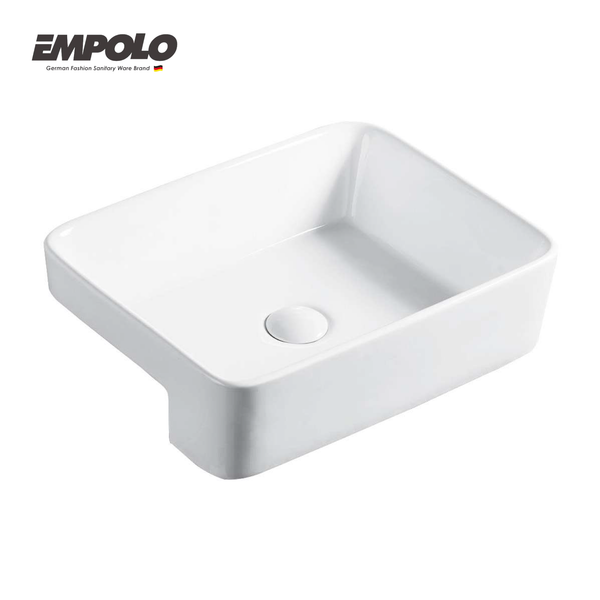 Semi recessed basin - Ceramic - Gloss white