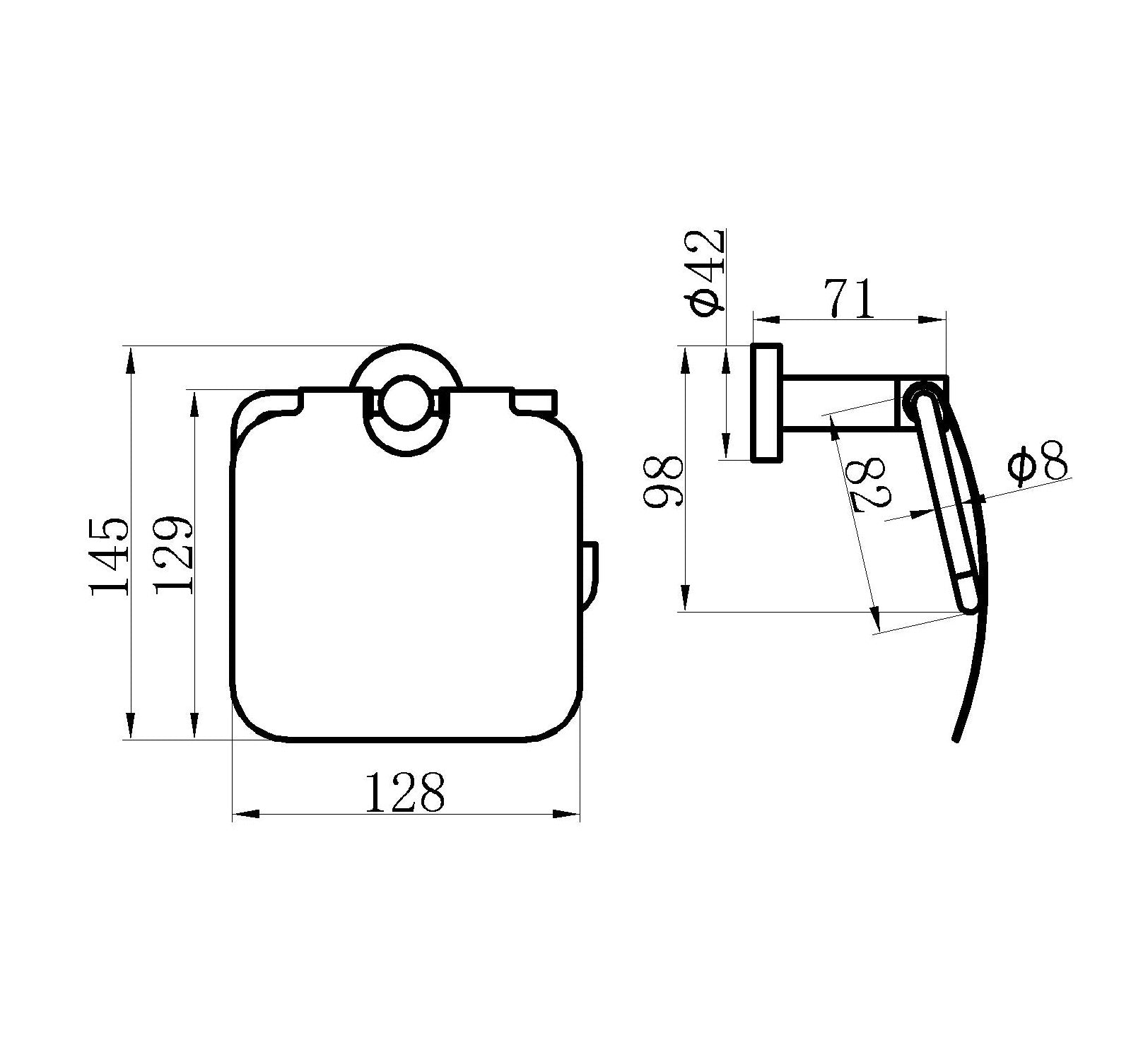 Toilet paper holder - Brass - Matte black
