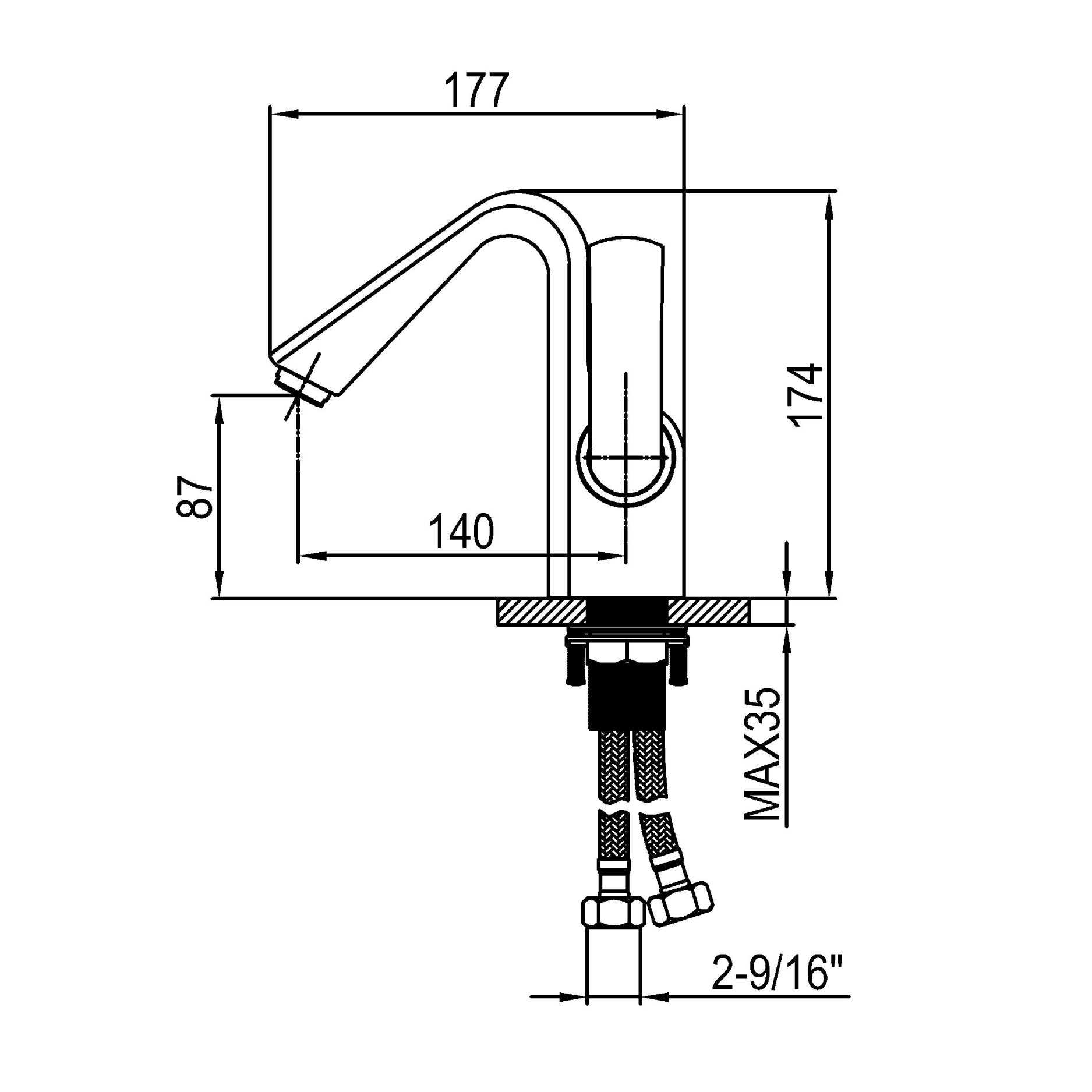 Basin tap - Brass - Chrome -  Hot & cold