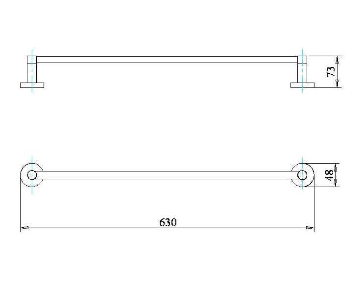 Single towel bar - 60cm - SS