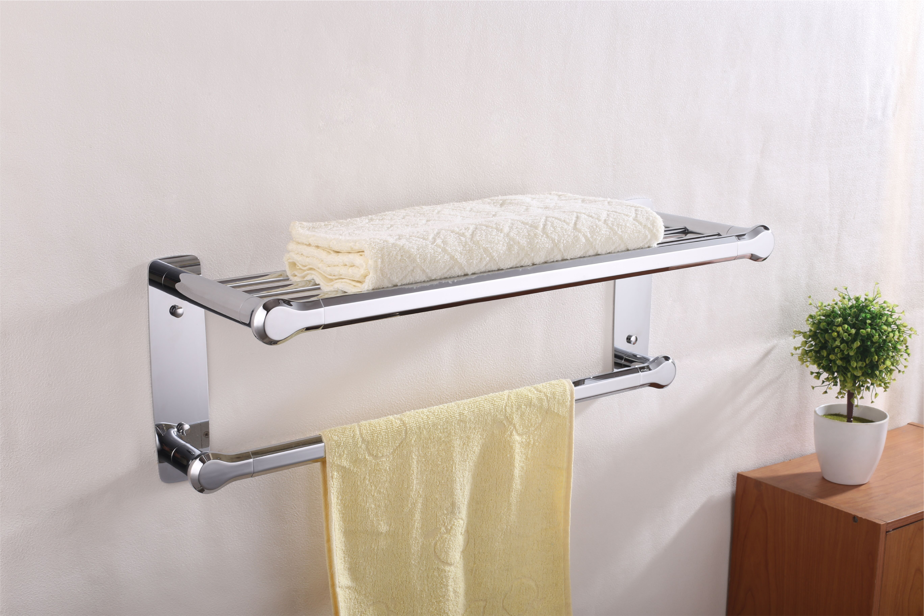 Double towel shelf - Brass