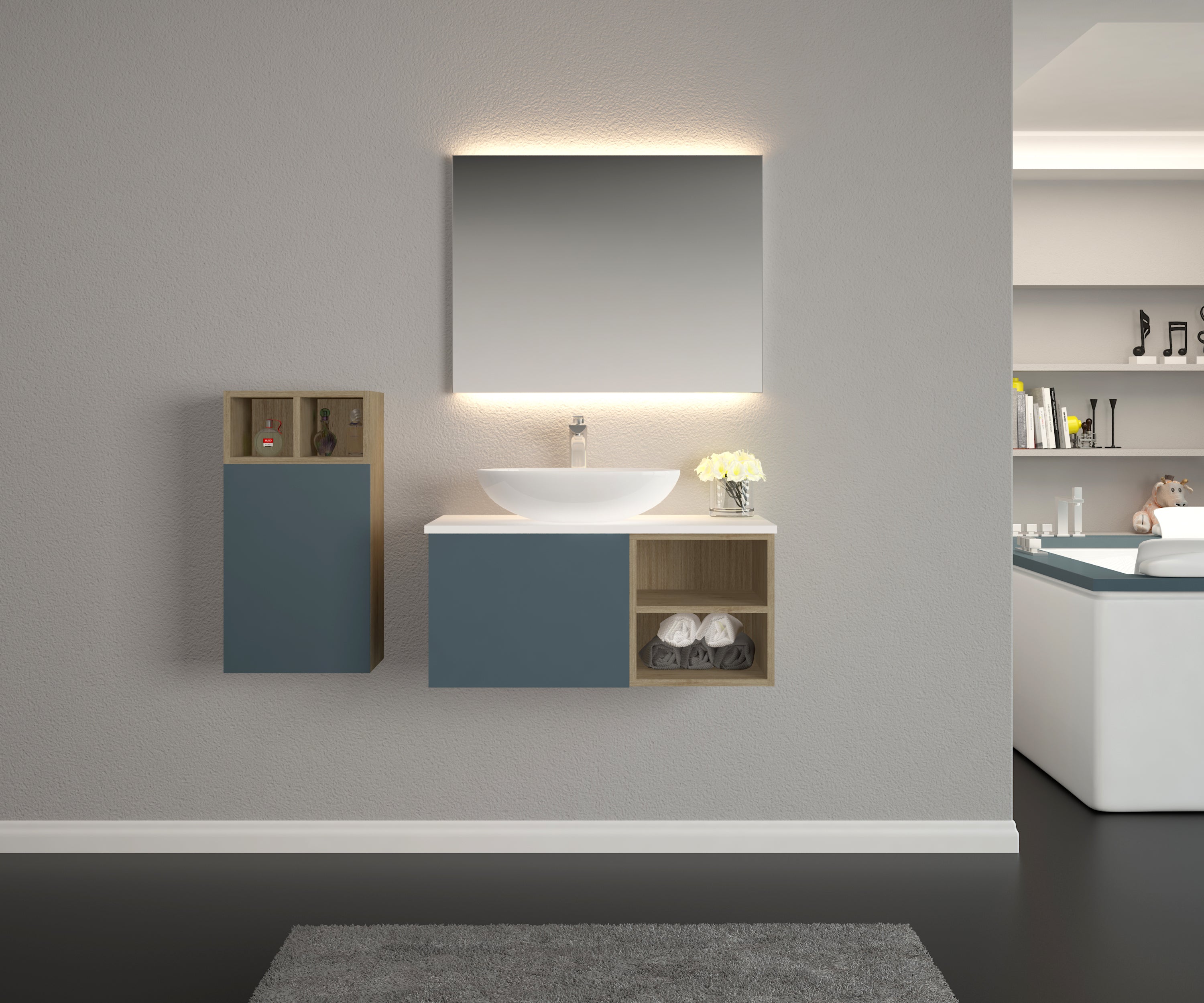 Artificial stone counter top - Matt white
