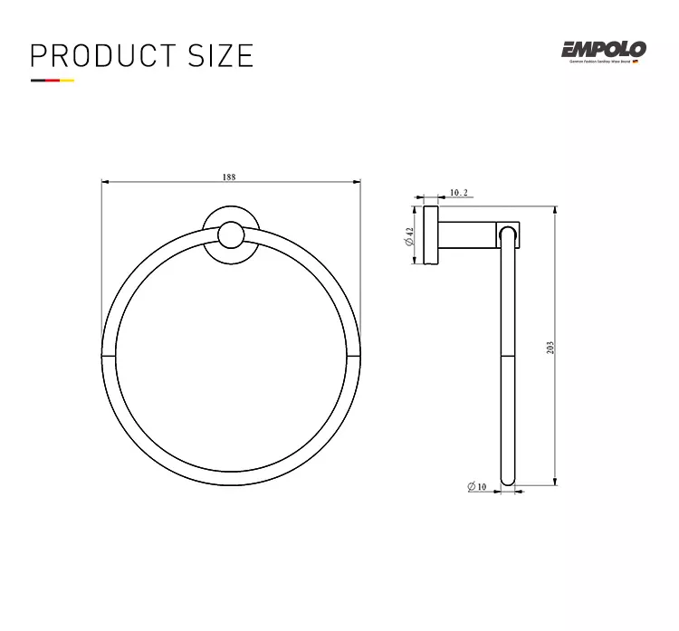 Towel ring - Brass - Matte black