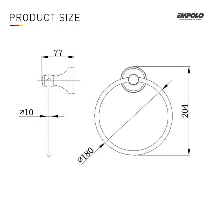 Towel ring - Brass & SS - Bronze