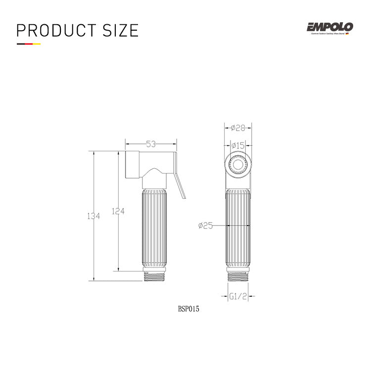 Bidet sprayer  set - Brass - Bronze