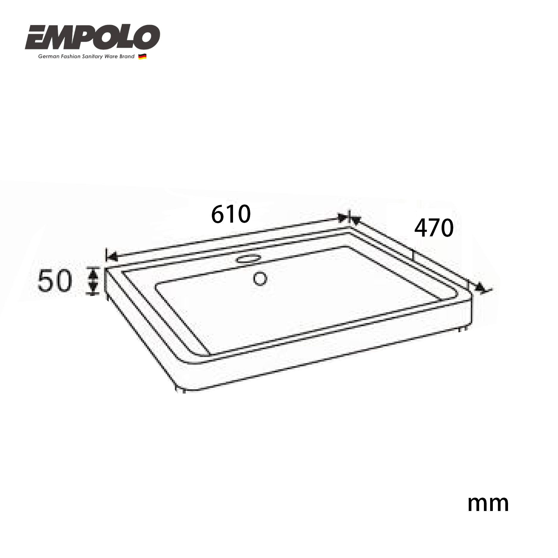 Ceramic Basin - with overflow - Glossy white