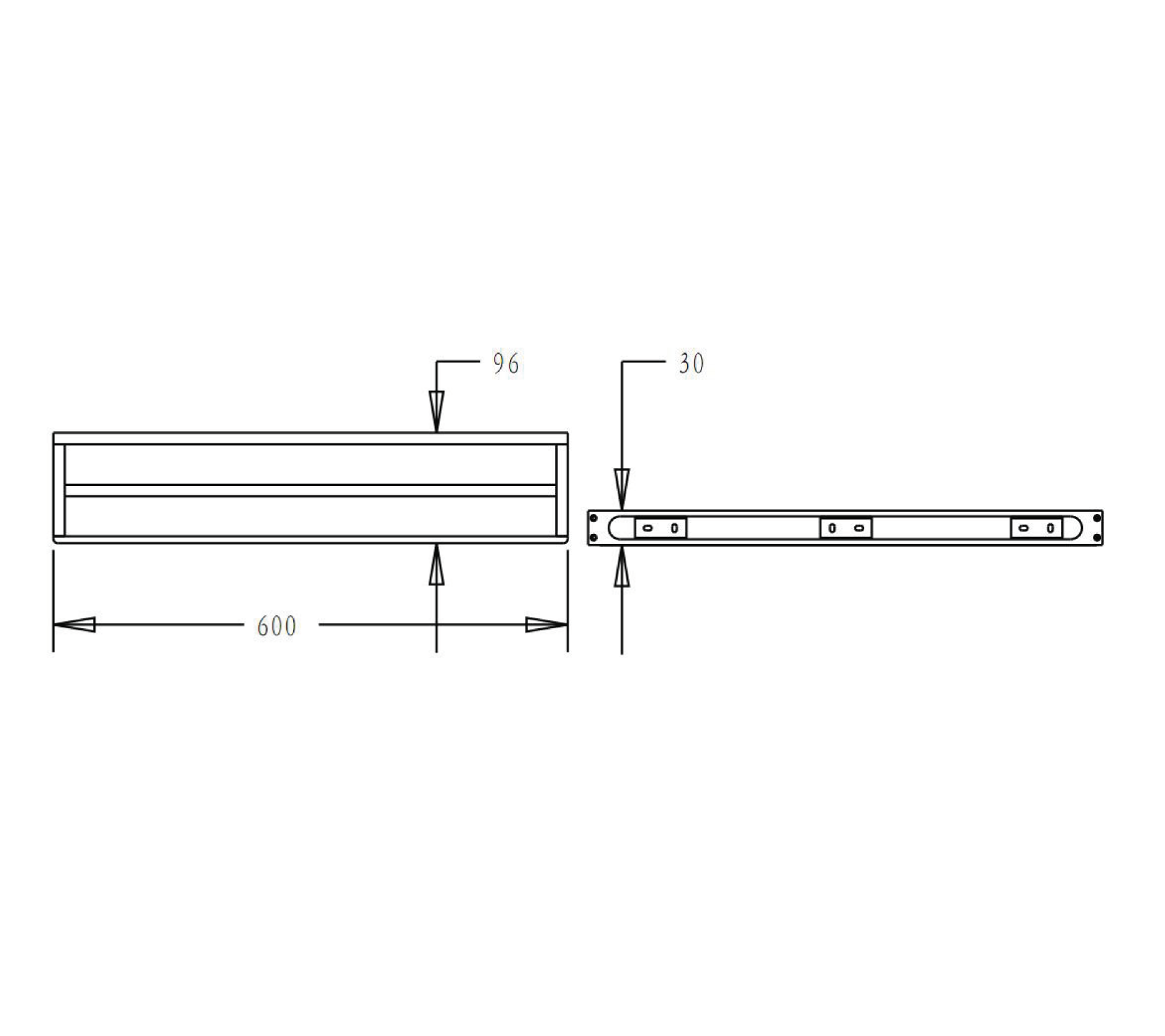 Double towel bar - Brass