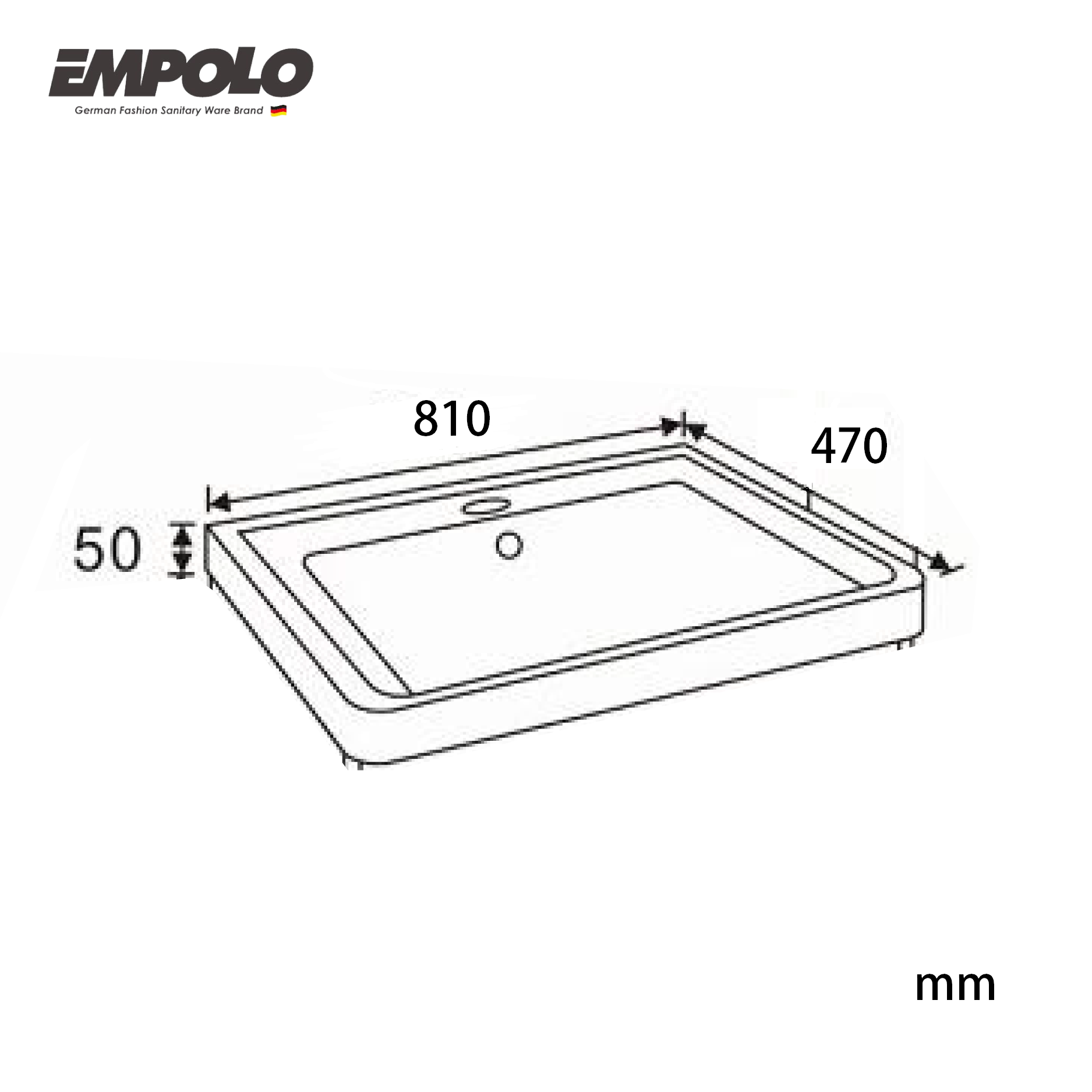 Ceramic Basin - with overflow - Glossy white