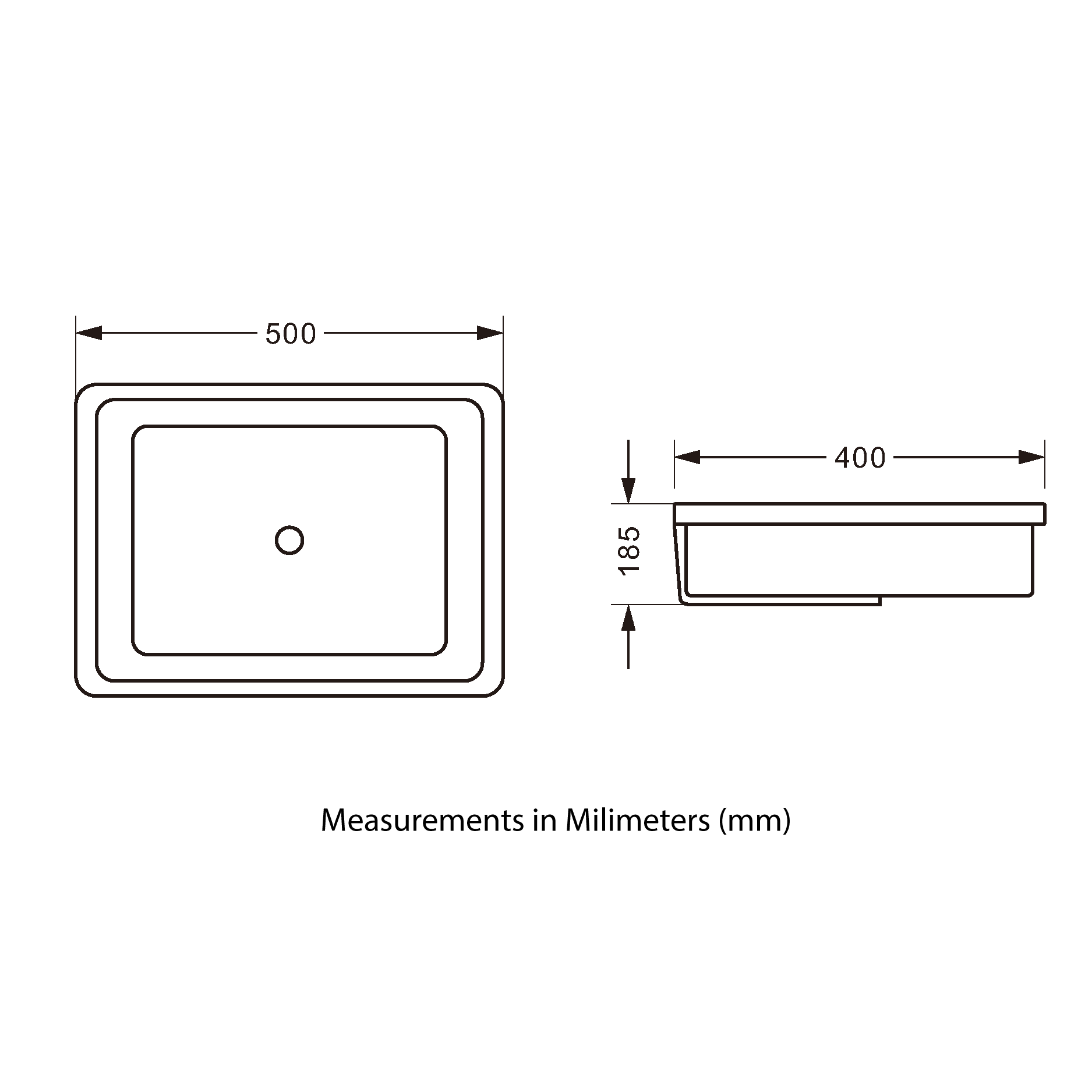 Under counter basin - Ceramic  - Gloss white