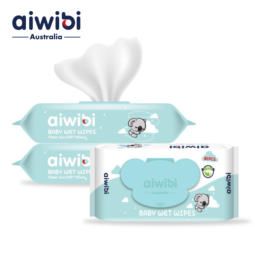 AIWIBI Skin-friendly Wet Wipes (80pcs) - Natural Tea Tree Oil