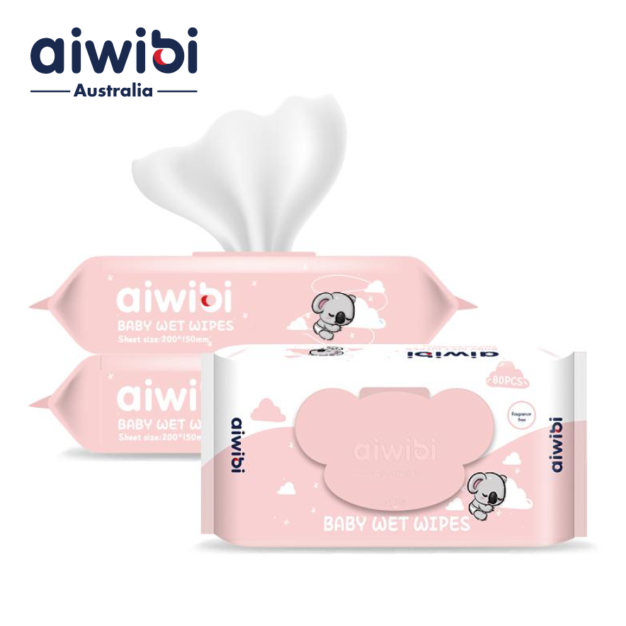 AIWIBI Water-based Wet Wipes (80pcs) - Strawberry
