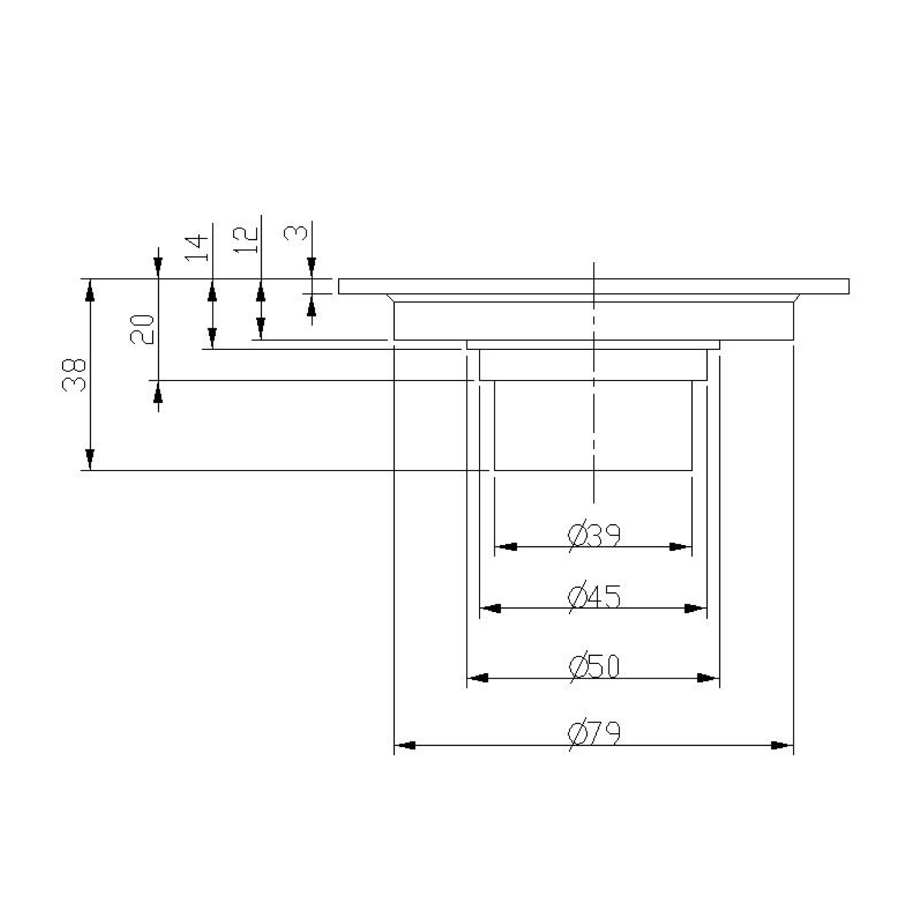 Floor drainer -100x100mm - brass