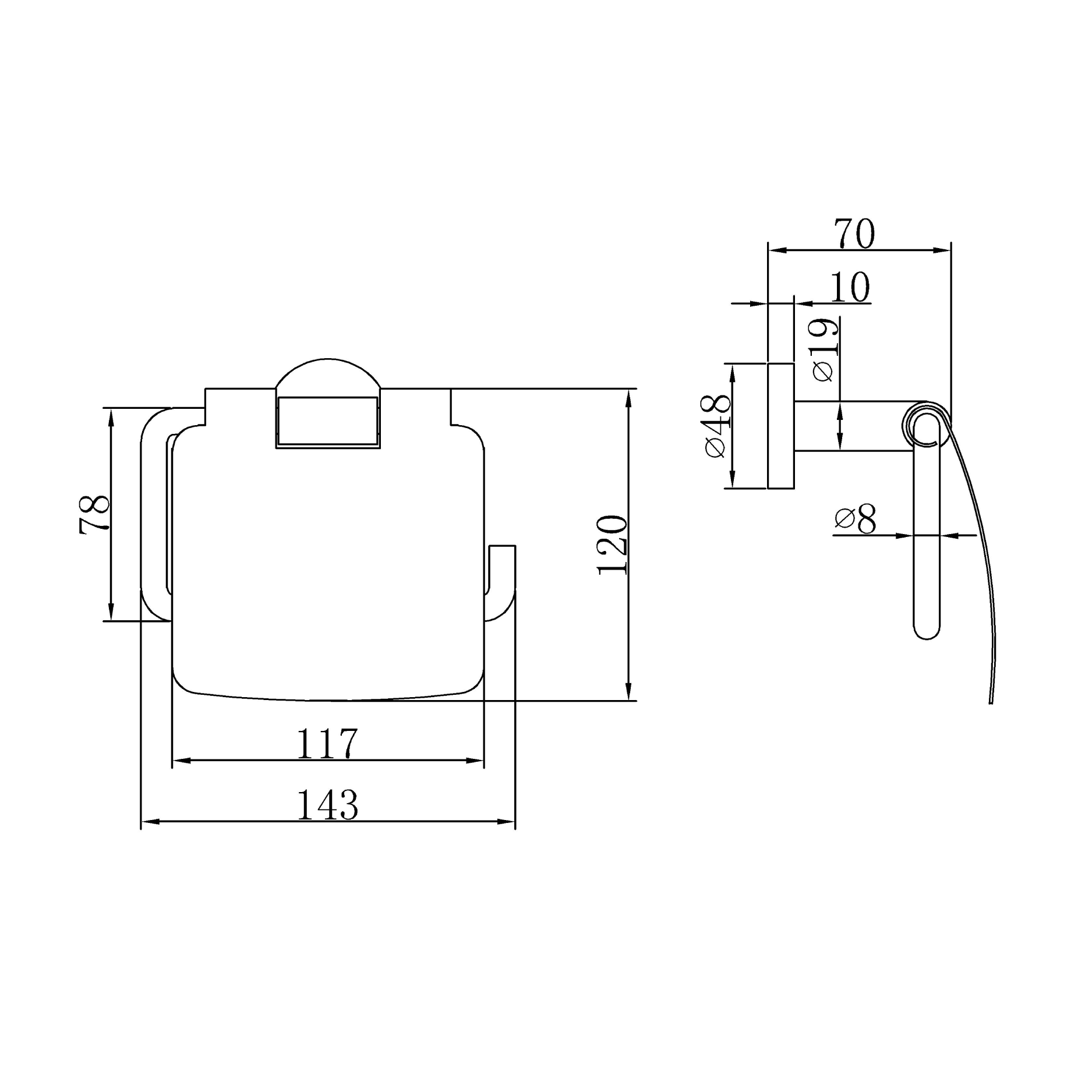 Toilet paper holder - Brass & SS