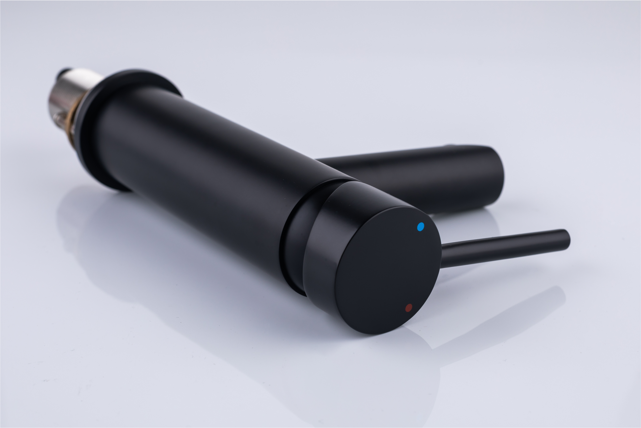 Basin tap - Brass - Matte black - Hot & cold